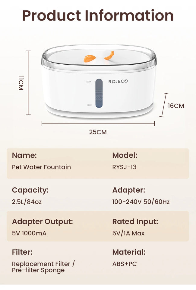 CATSHEE™ 2.5L Automatic Cat Water Fountain with Dual Bowls