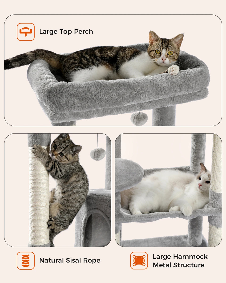 CATSHEE™ Multi Level Cat Tree with Large Hammock