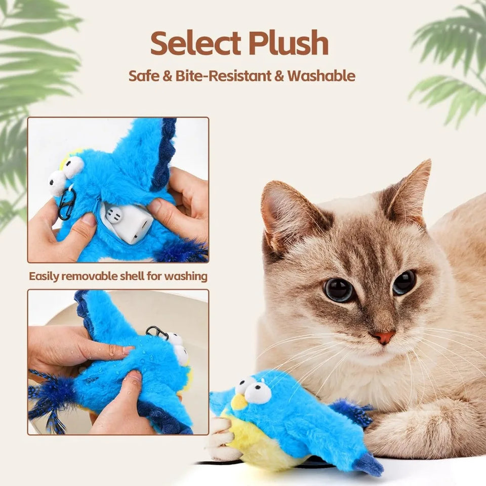 CATSHEE™  Rechargeable Chirping Flappy Bird with Catnip