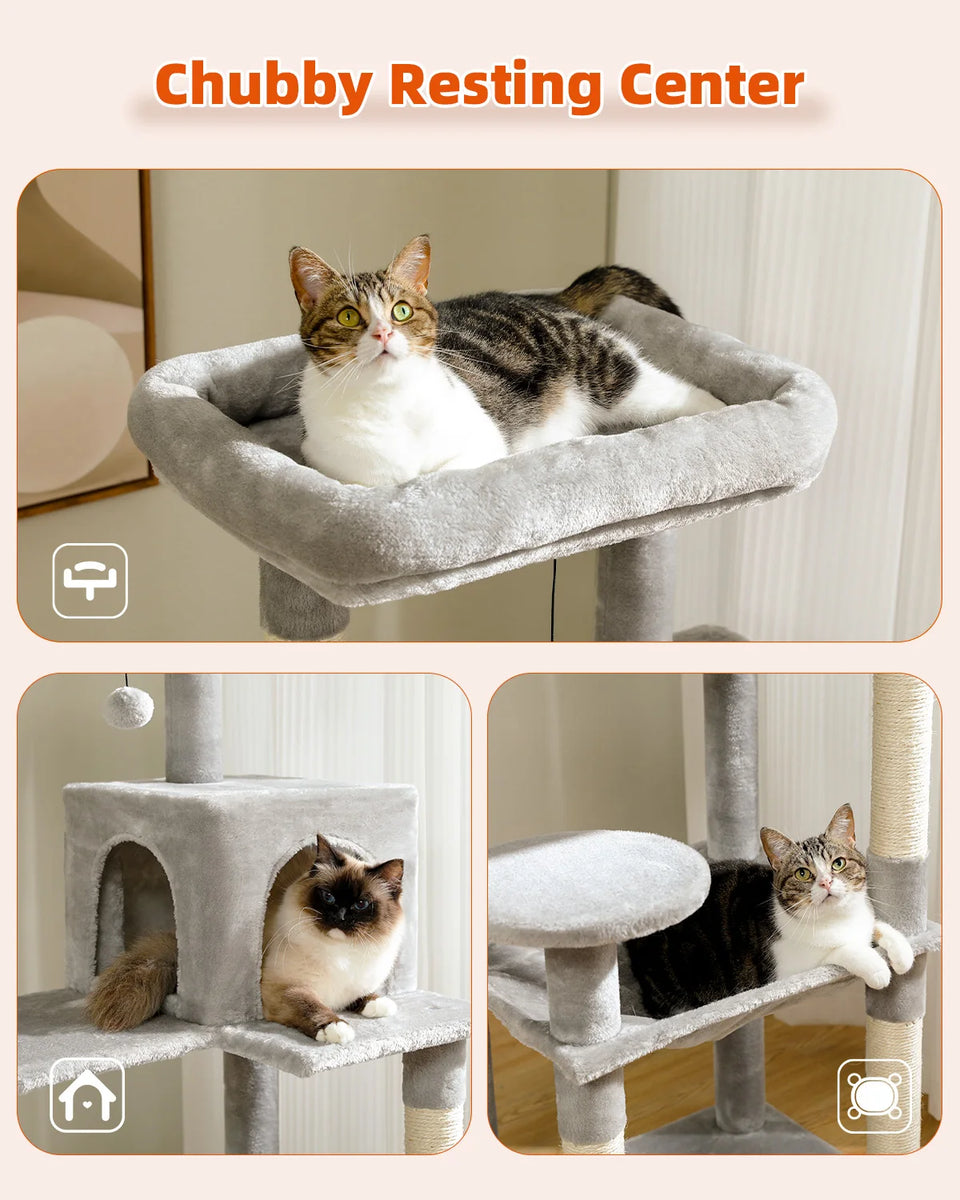 CATSHEE™ Multi Level Cat Tree with Large Hammock