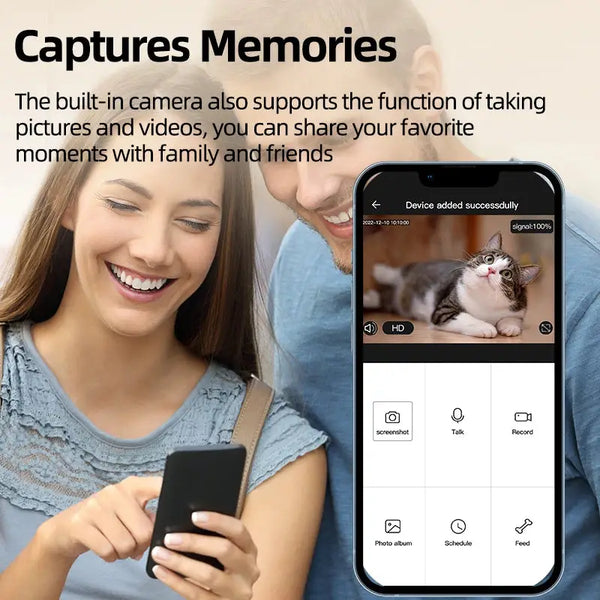 Automatic cat feeder 3L with integrated camera and voice interaction