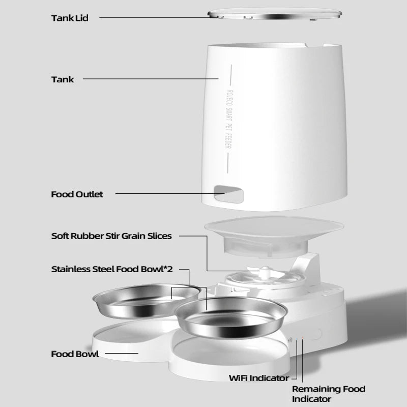 CATSHEE™ 4L Automatic Cat Feeder with Remote Control and Double Bowls