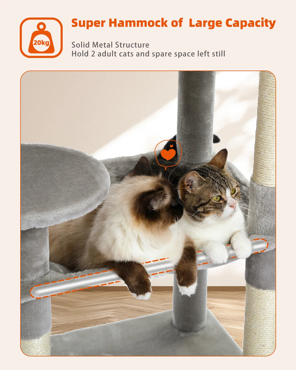 CATSHEE™ Multi Level Cat Tree with Large Hammock