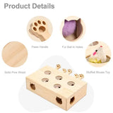 Cat Enjoying Wooden Automatic Interactive Cat Toy