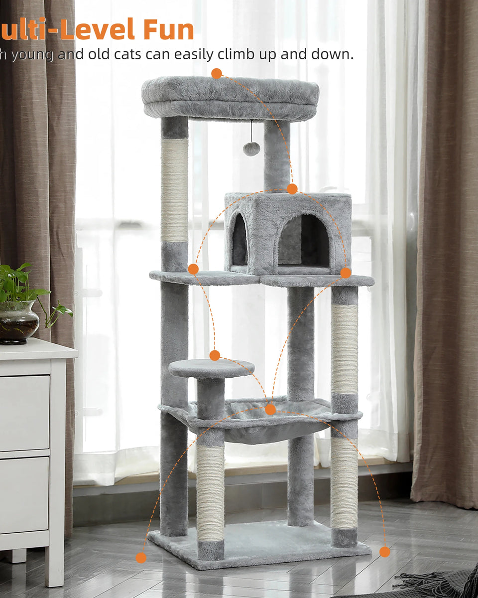 CATSHEE™ Multi Level Cat Tree with Large Hammock