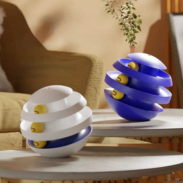 3-layer Cat Toy Tumbler - Funny Cat Ball Turntable & Climbing Frame