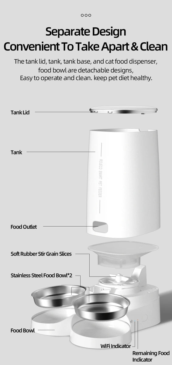 CATSHEE™ 4L Automatic Cat Feeder with Remote Control and Double Bowls