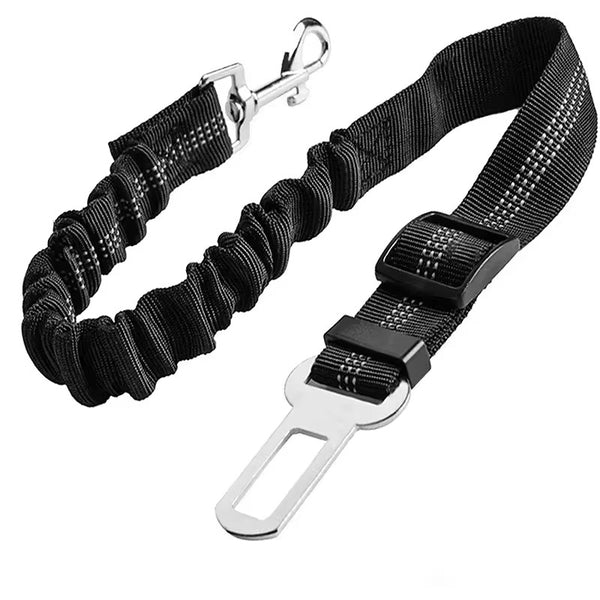 Adjustable Pet Car Seat Belt Harness – Nylon Reflective & Cushioned for Safe Travel