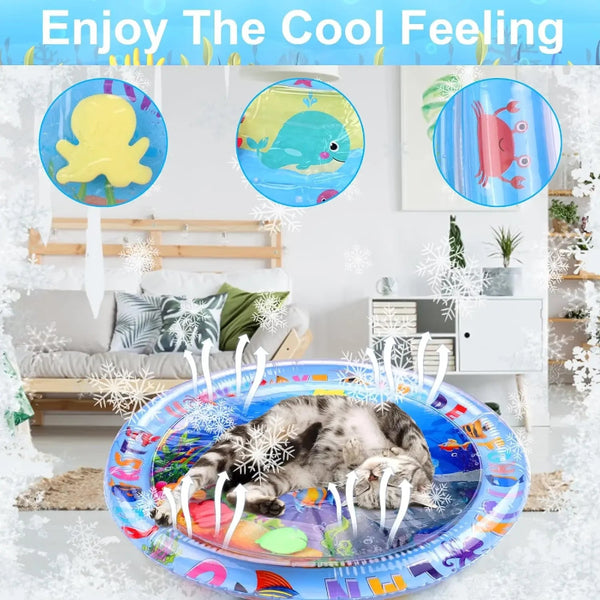 Inflatable Water Play Mat - Ocean Sensory Toy for Cats & Dogs