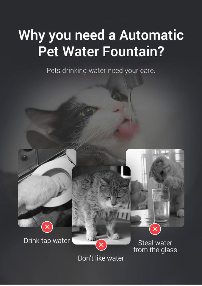 CATSHEE™ 1.5L Transparent Cat Water Fountain with Smart Purifier