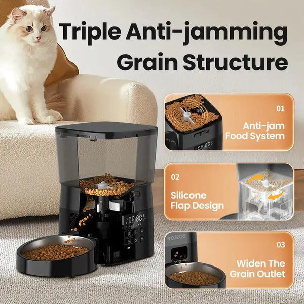 Automatic Cat Feeder 2L with Stainless Steel Bowl - CATSHEE