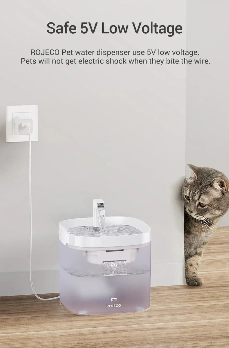 Transparent Cat Water Fountain 1.5L with Smart Purifier - CATSHEE