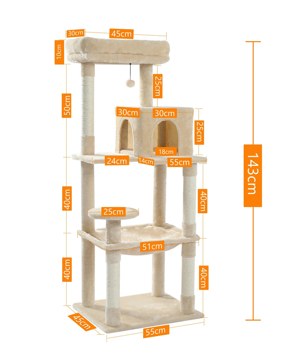 CATSHEE™ Multi Level Cat Tree with Large Hammock