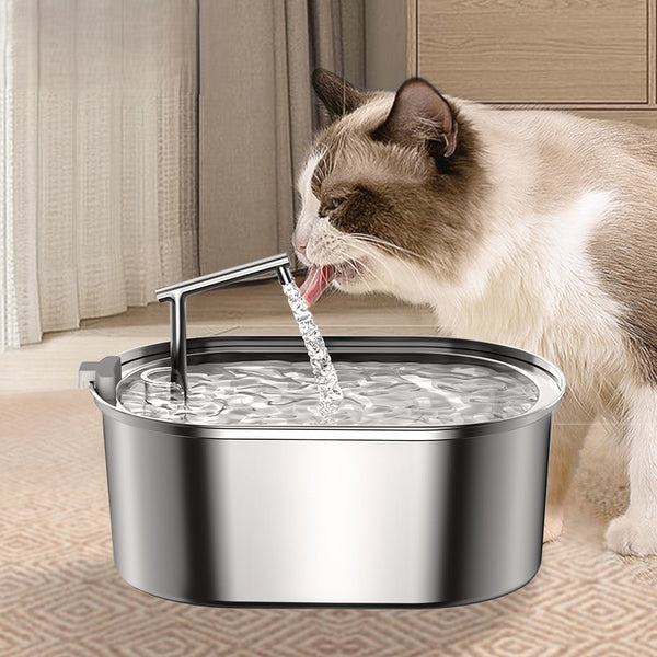 CATSHEE™ 3.2L Stainless Steel Cat Water Fountain with Double Filter