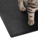 Durable cat litter mat trapping litter on the floor